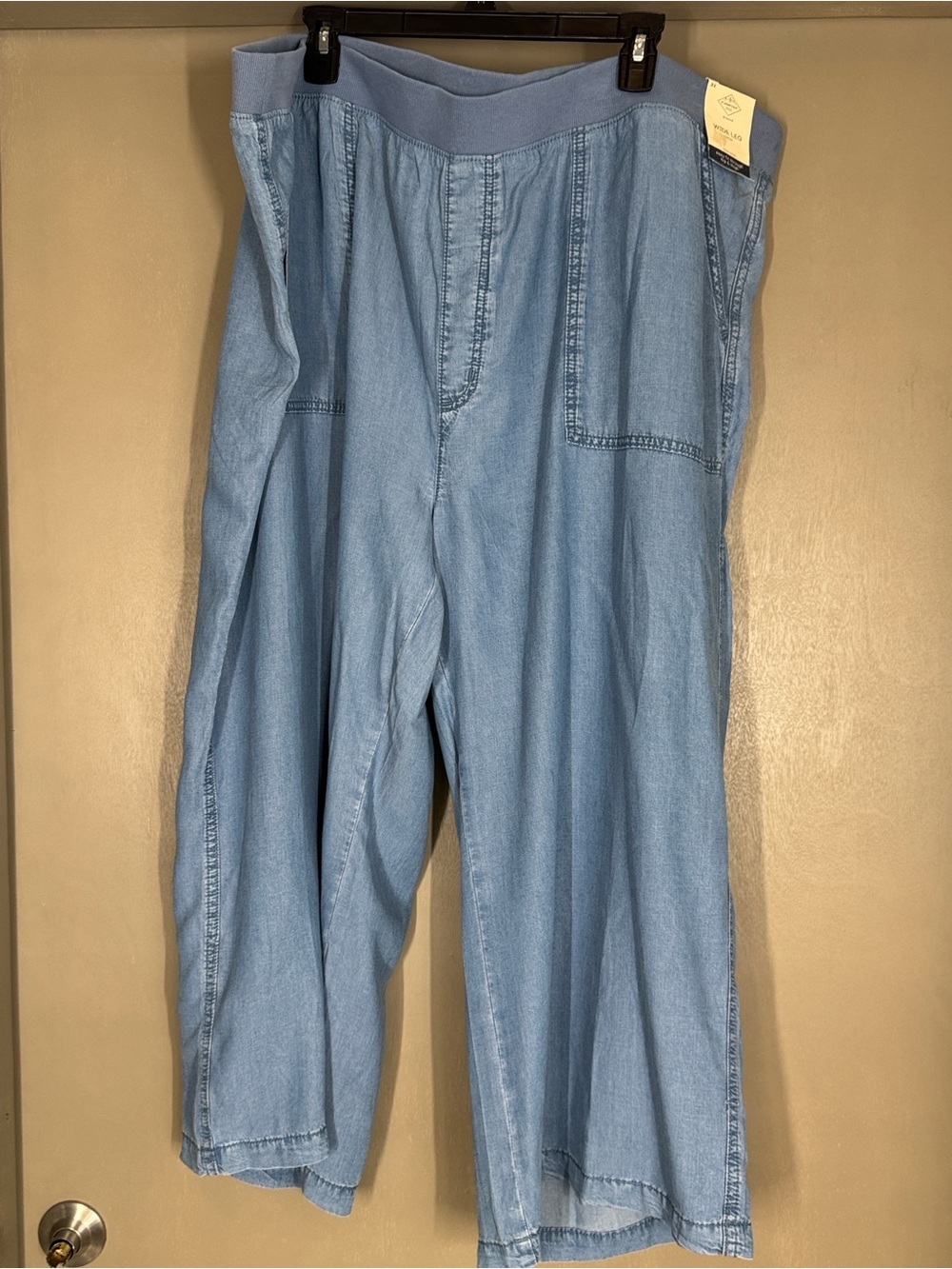 NWT St. John’s Bay Light Blue Women’s Elastic-Waist Denim Jeans Sz 3X